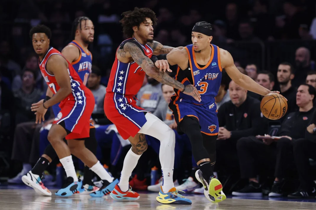 76ers vs knicks match player stats